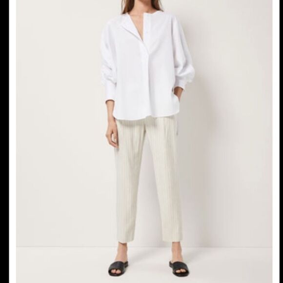 Massimo Dutti Linen Blend Striped Pants Size 4 - Picture 4 of 12